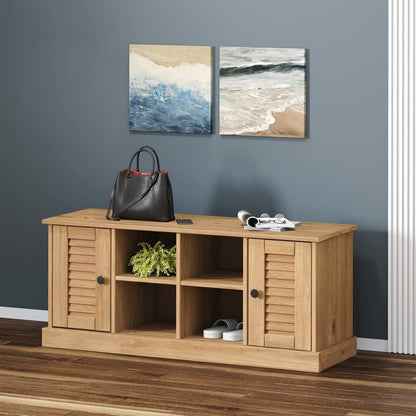 Shoe Bench VIGO 106x35x45 cm Solid Wood Pine