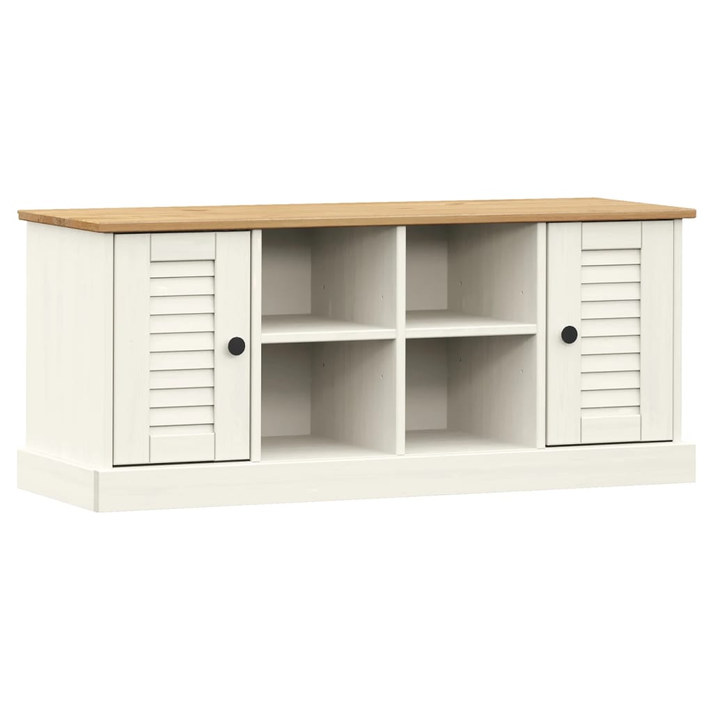 Shoe Bench VIGO White 106x35x45 cm Solid Wood Pine