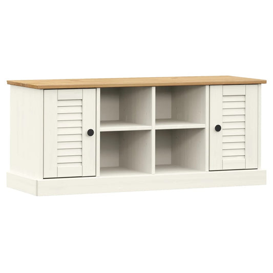 Shoe Bench VIGO White 106x35x45 cm Solid Wood Pine