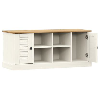 Shoe Bench VIGO White 106x35x45 cm Solid Wood Pine