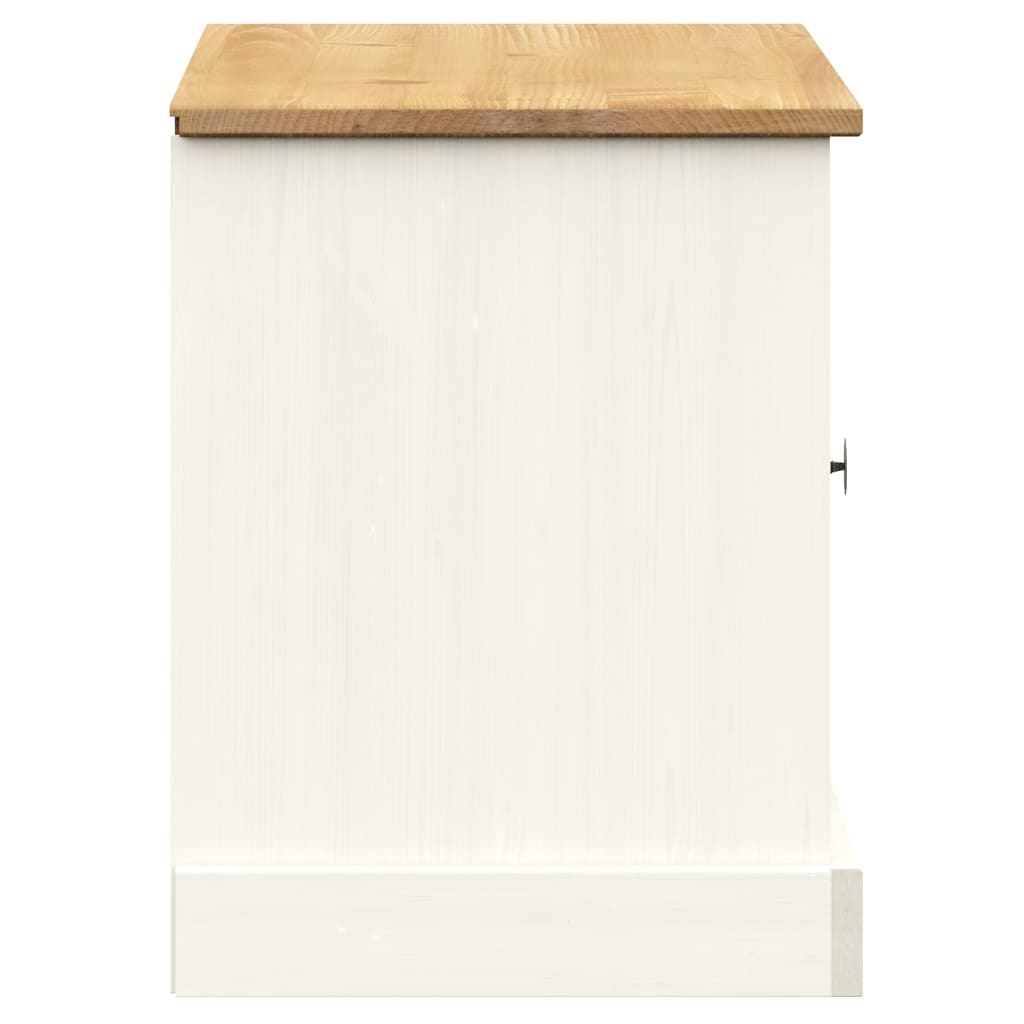 Shoe Bench VIGO White 106x35x45 cm Solid Wood Pine