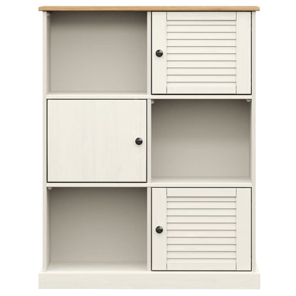 Bookcase VIGO White 90x35x114.5 cm Solid Wood Pine