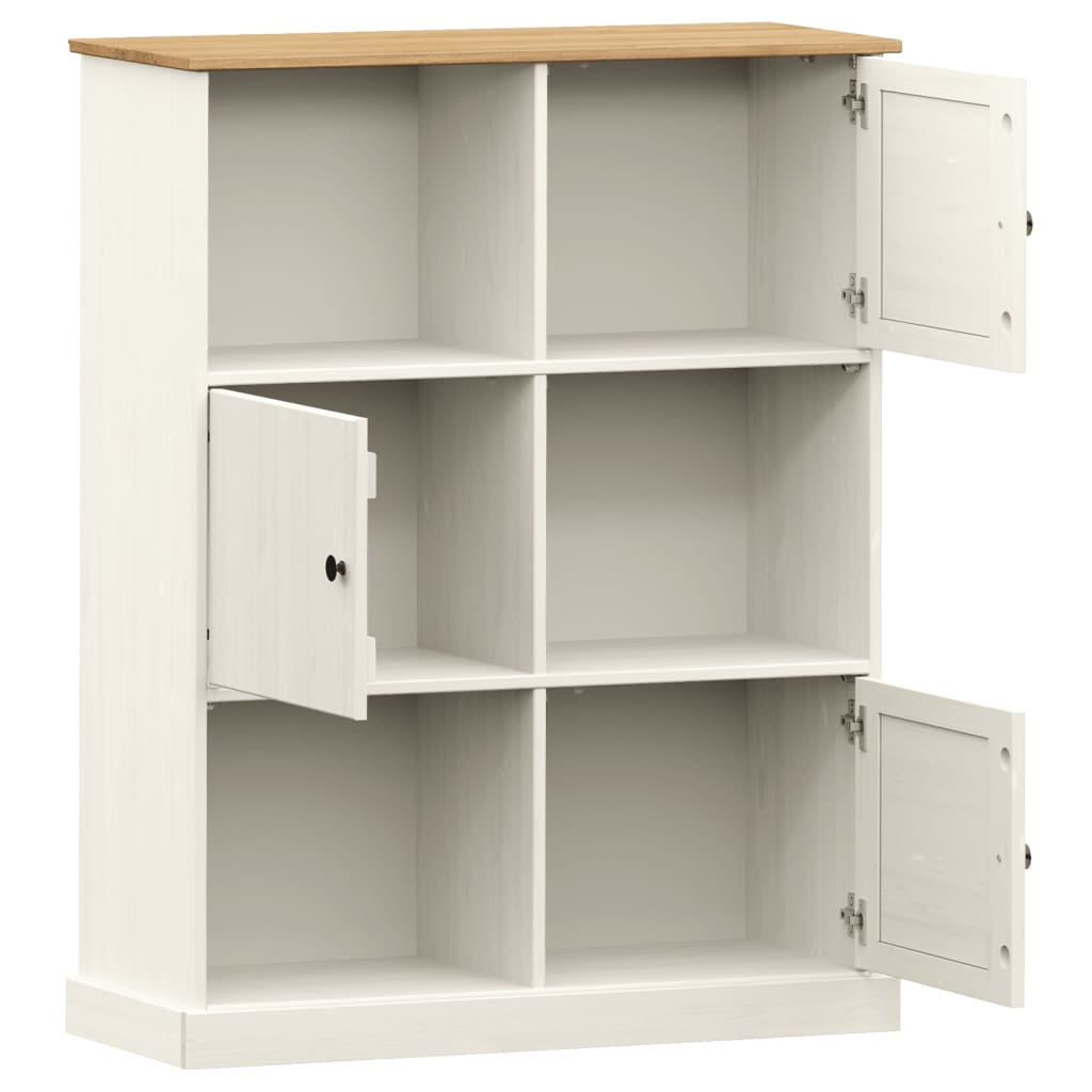 Bookcase VIGO White 90x35x114.5 cm Solid Wood Pine