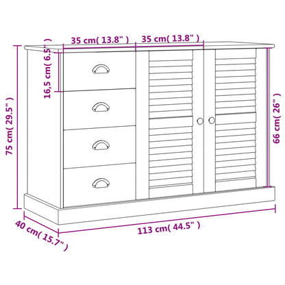 Sideboard with Drawers VIGO 113x40x75 cm Solid Wood Pine