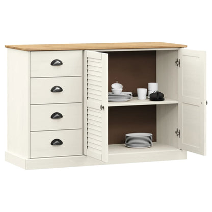 Sideboard with Drawers VIGO 113x40x75 cm White Solid Wood Pine