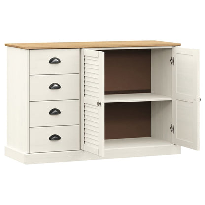 Sideboard with Drawers VIGO 113x40x75 cm White Solid Wood Pine