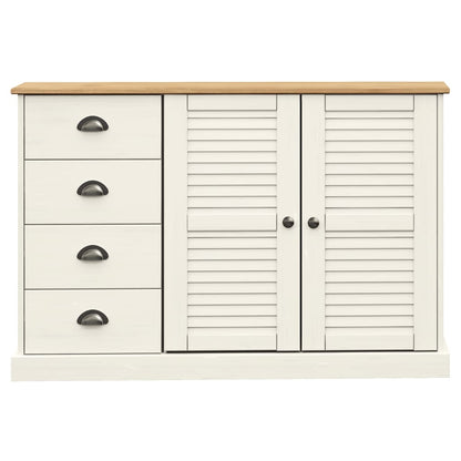 Sideboard with Drawers VIGO 113x40x75 cm White Solid Wood Pine
