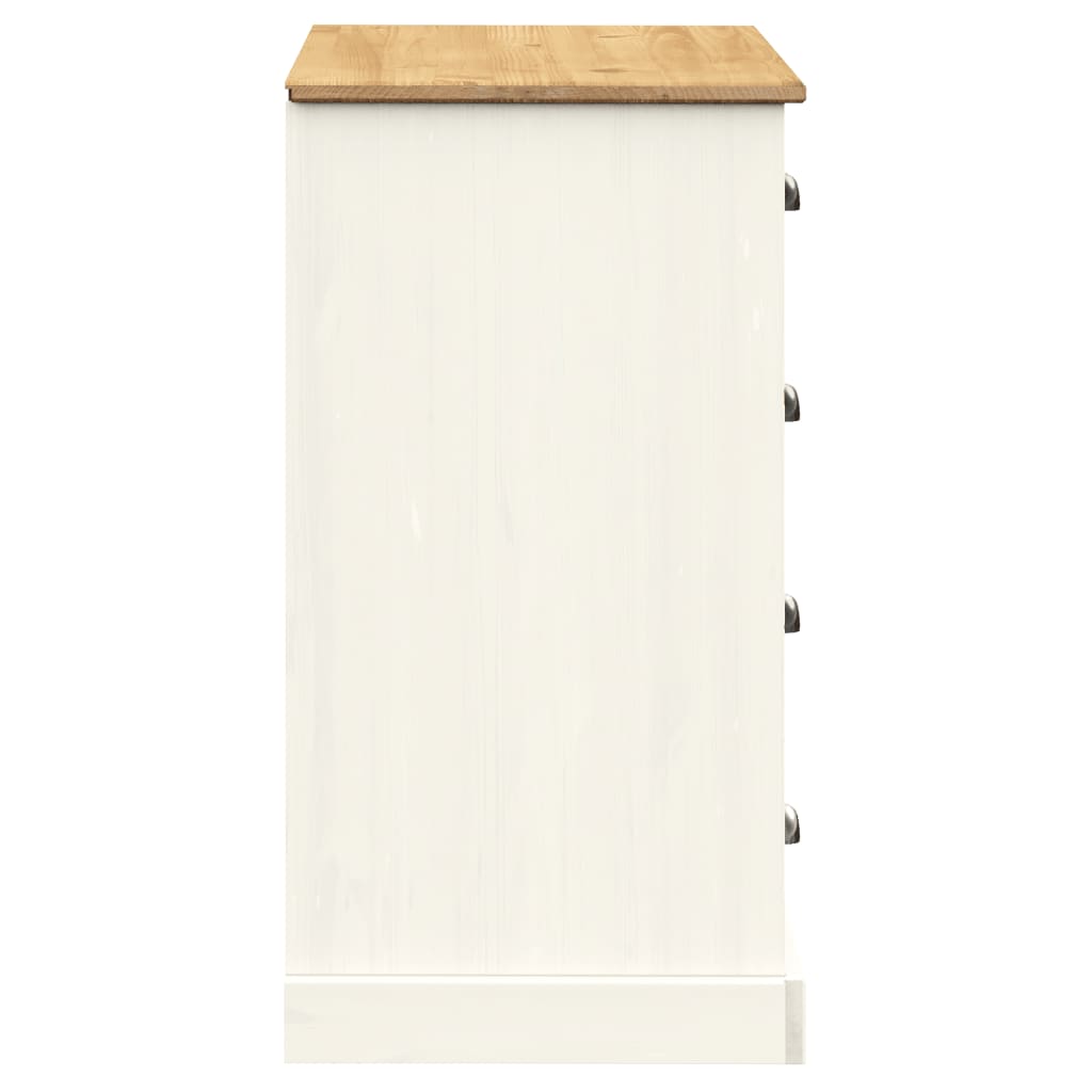 Sideboard with Drawers VIGO 113x40x75 cm White Solid Wood Pine