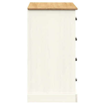 Sideboard with Drawers VIGO 113x40x75 cm White Solid Wood Pine