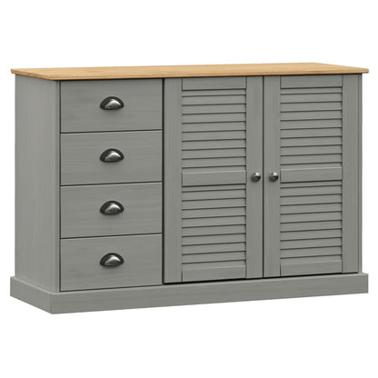 Sideboard with Drawers VIGO 113x40x75 cm Grey Solid Wood Pine