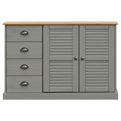 Sideboard with Drawers VIGO 113x40x75 cm Grey Solid Wood Pine