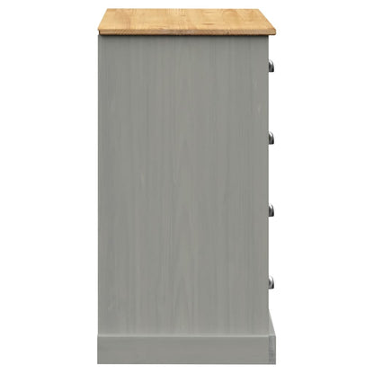 Sideboard with Drawers VIGO 113x40x75 cm Grey Solid Wood Pine