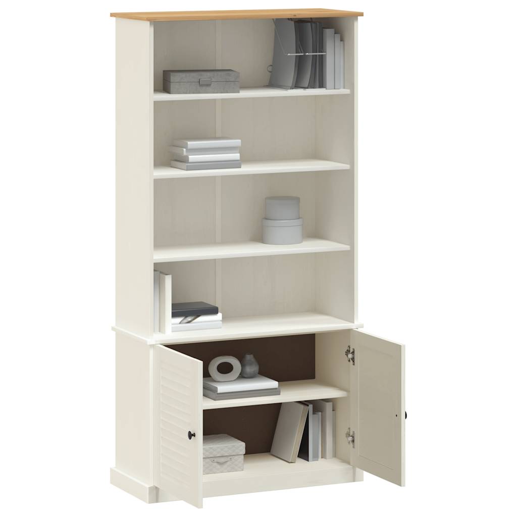 Bookcase "VIGO" White 85x35x170 cm Solid Wood Pine