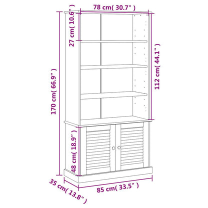 Bookcase "VIGO" White 85x35x170 cm Solid Wood Pine