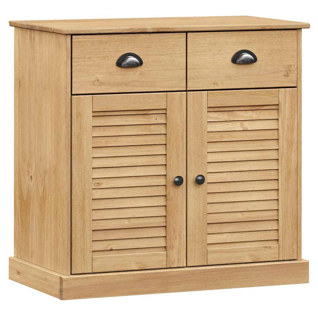 Sideboard | Honey | Solid pine wood, engineered wood, metal | Compact