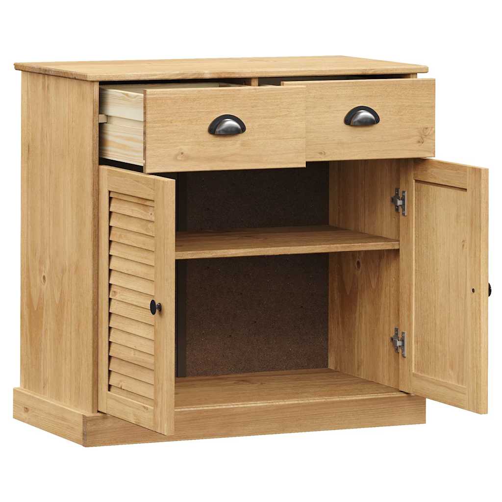 Sideboard | Honey | Solid pine wood, engineered wood, metal | Compact