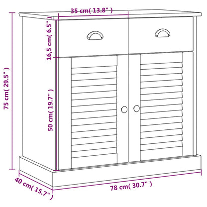 Sideboard | Honey | Solid pine wood, engineered wood, metal | Compact