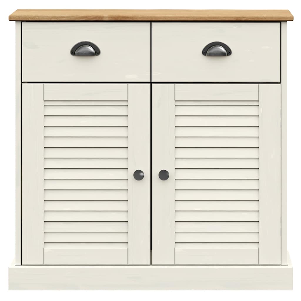Sideboard with Drawers VIGO 78x40x75 cm White Solid Wood Pine