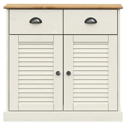 Sideboard with Drawers VIGO 78x40x75 cm White Solid Wood Pine