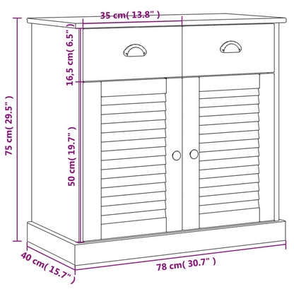 Sideboard | White | Solid Pine Wood | Compact | Sideboard | Rectangular