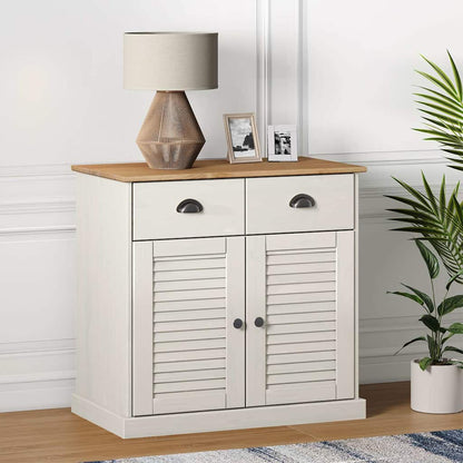 Sideboard with Drawers VIGO 78x40x75 cm White Solid Wood Pine