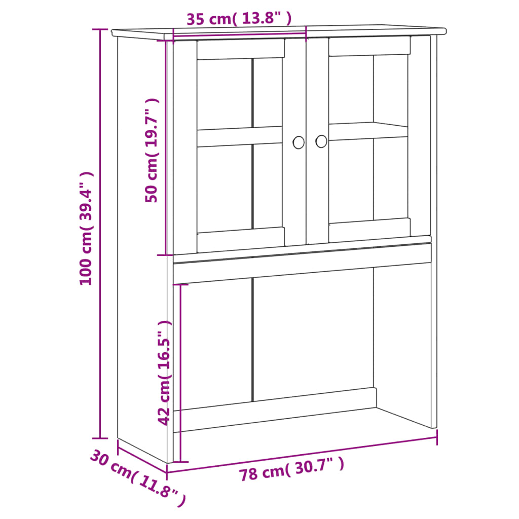 Dresser Top "VIGO" 78x30x100 cm Solid Wood Pine