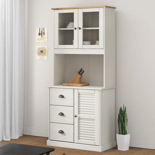 Dresser Top "VIGO" White 78x30x100 cm Solid Wood Pine