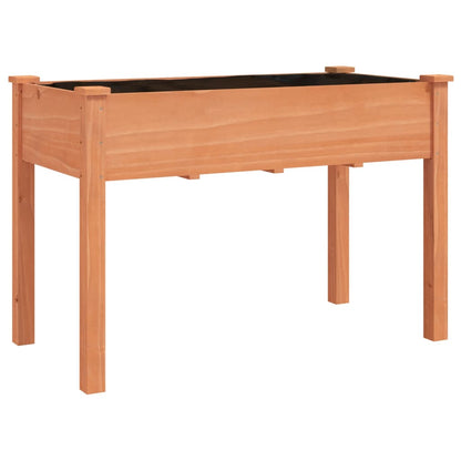 Wheeled Planter with Liner Brown 118x59x80 cm Solid Wood Fir