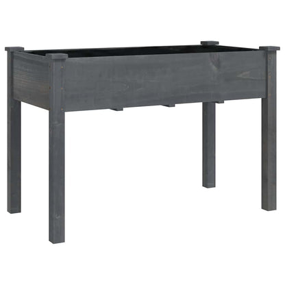 Wheeled Planter with Liner Grey 118x59x80 cm Solid Wood Fir