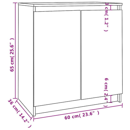 Side Cabinet 60x36x65 cm Solid Wood Pine