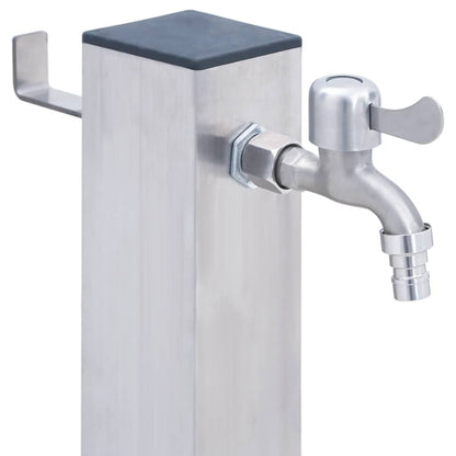 Garden Water Column 60 cm Stainless Steel Square