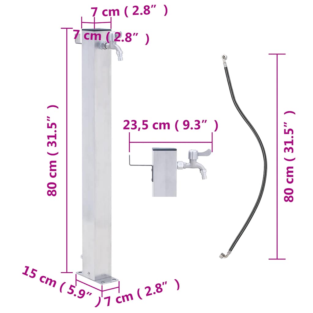 Water Column | Silver | Stainless steel, Polypropylene | Large | Durable