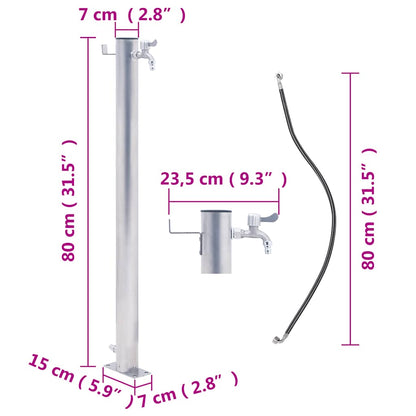 Garden Water Column 80 cm Stainless Steel Round
