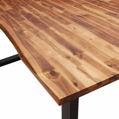 3 Piece Dining Set with Live Edge Solid Wood Acacia