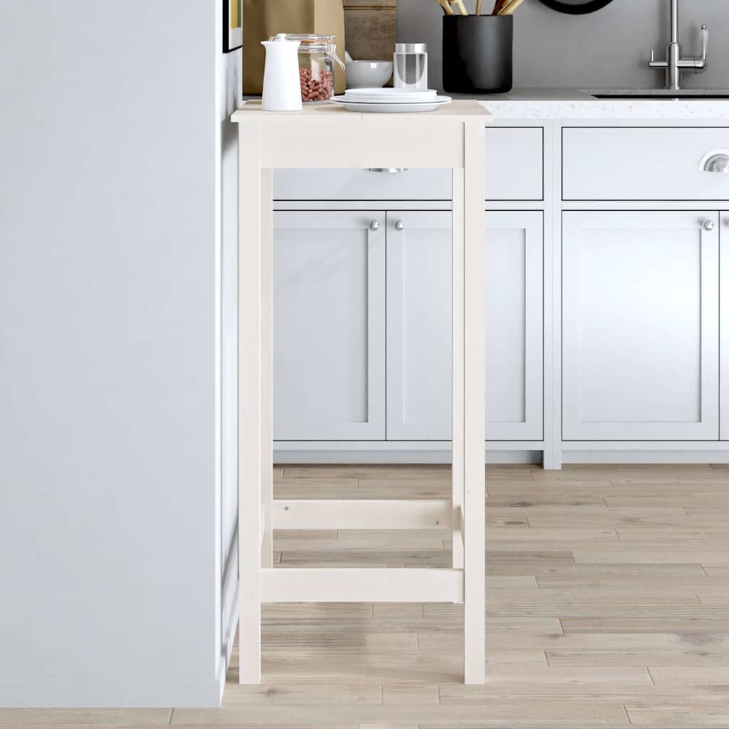 Bar Table White 50x50x110 cm Solid Wood Pine