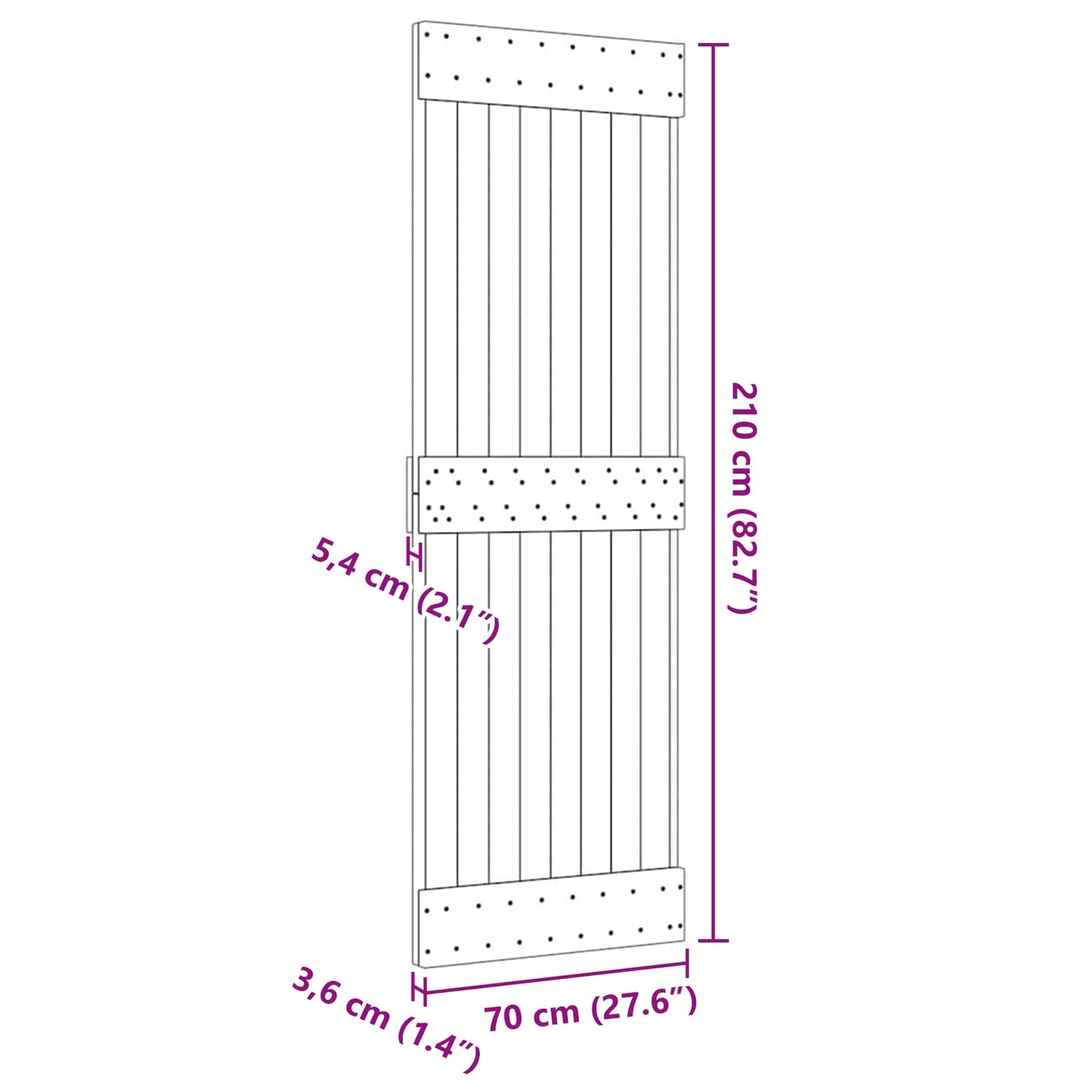 Door NARVIK Natural 70 x 210 cm Solid Pine Wood
