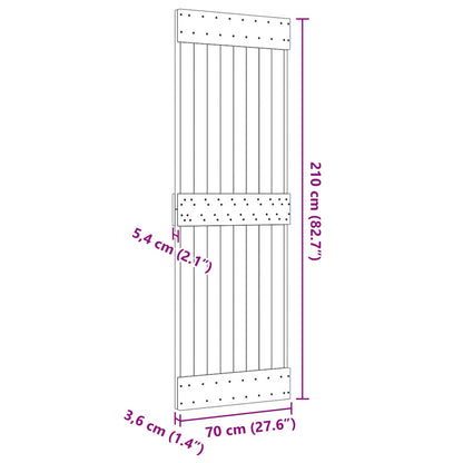 Door NARVIK Natural 70 x 210 cm Solid Pine Wood