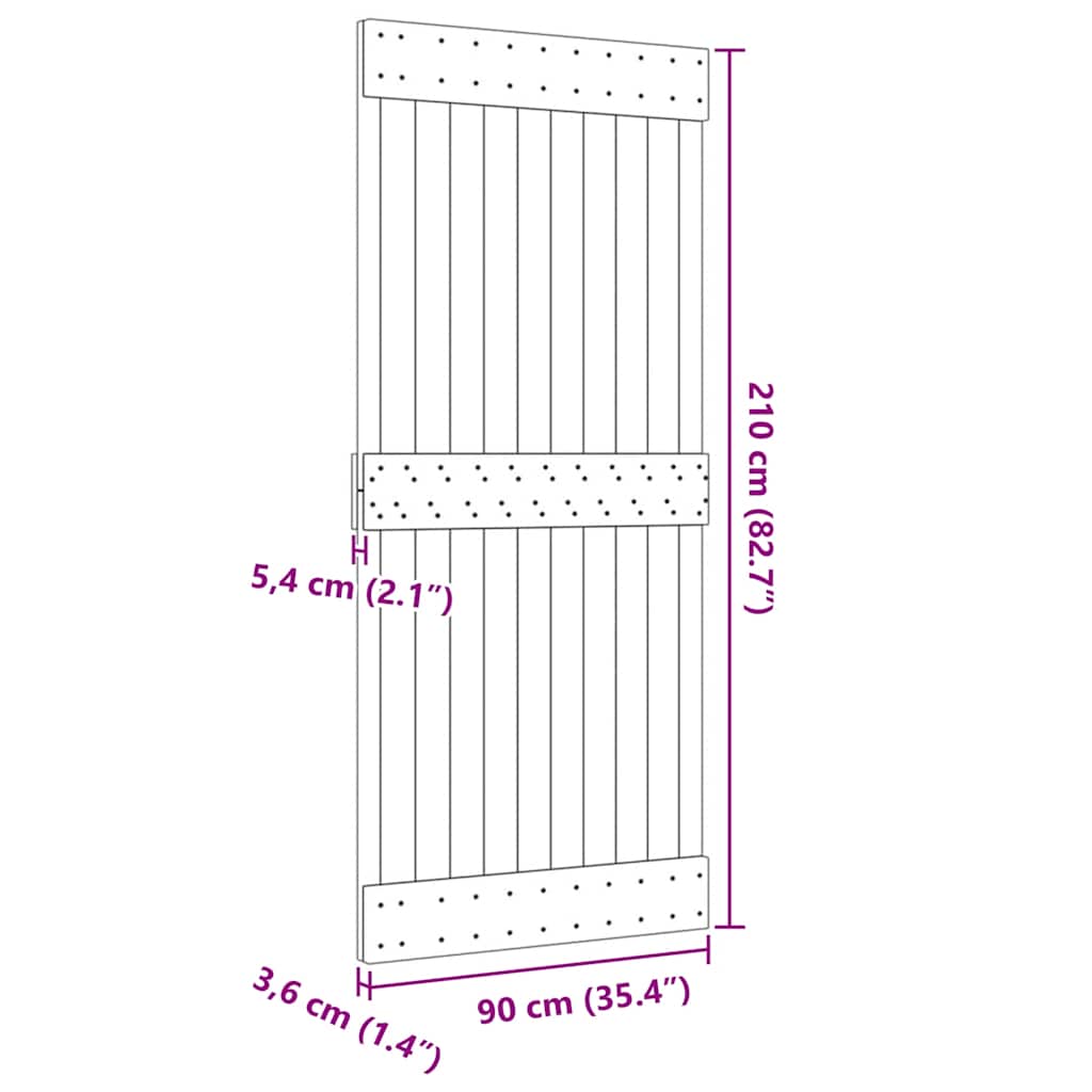 Door NARVIK 90x210 cm Solid Wood Pine