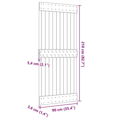 Door NARVIK 90x210 cm Solid Wood Pine