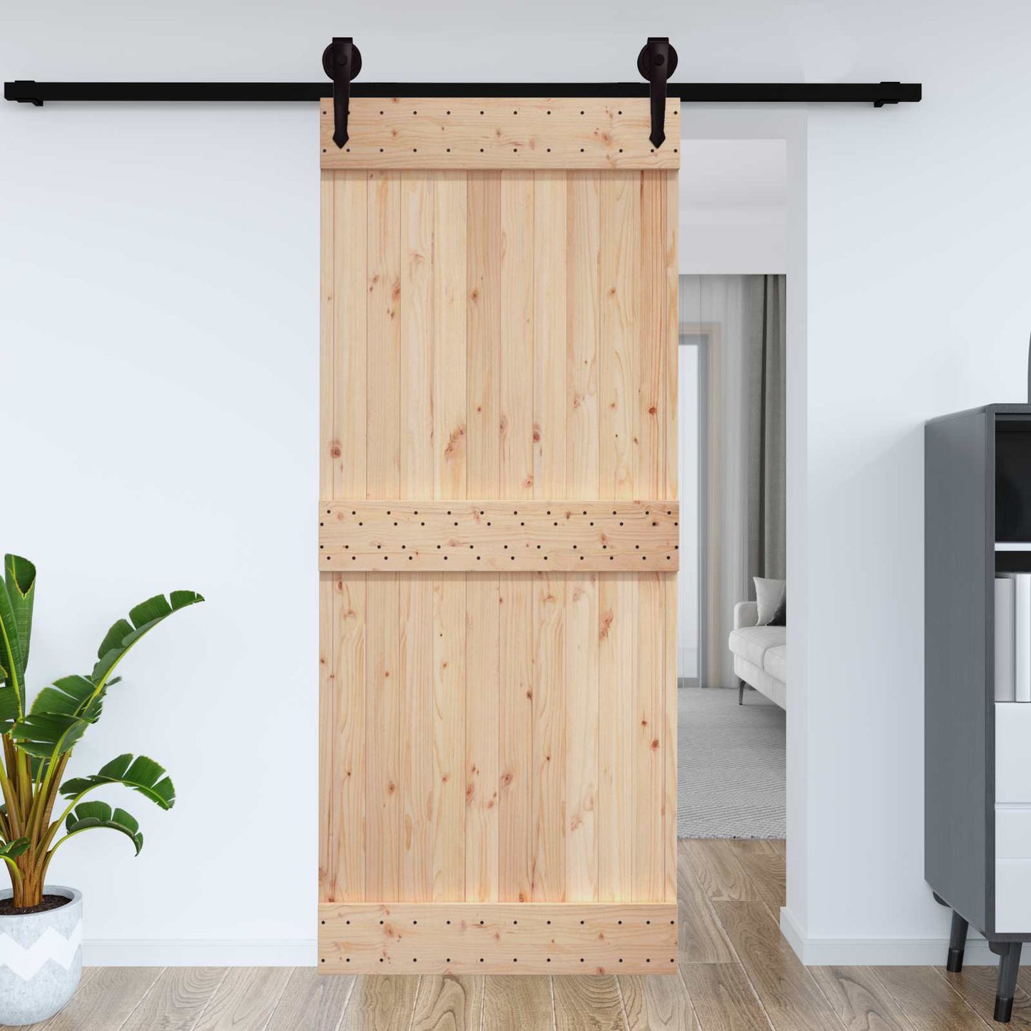 Door NARVIK Natural 95 x 210 cm Solid Pine Wood