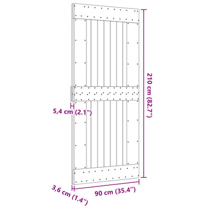 Door NARVIK Natural 90 x 210 cm Solid Pine Wood