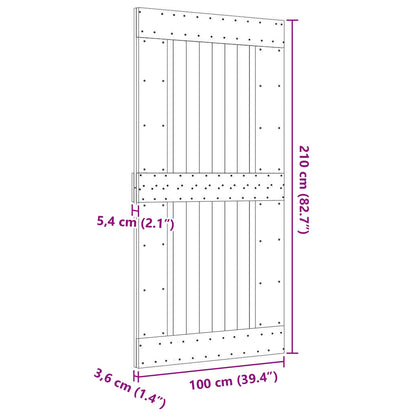 Door NARVIK Natural 100 x 210 cm Solid Pine Wood