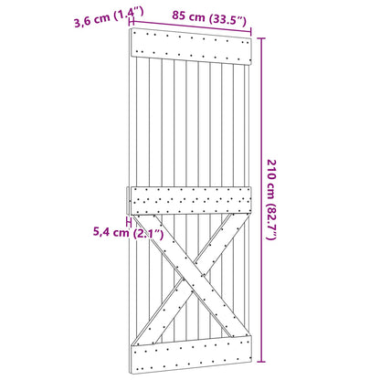 Door NARVIK Natural 85 x 210 cm Solid Pine Wood