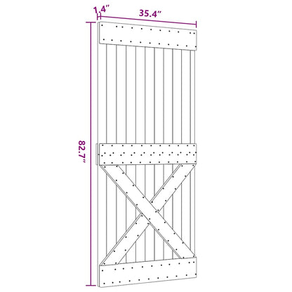 Door NARVIK 90x210 cm Solid Wood Pine