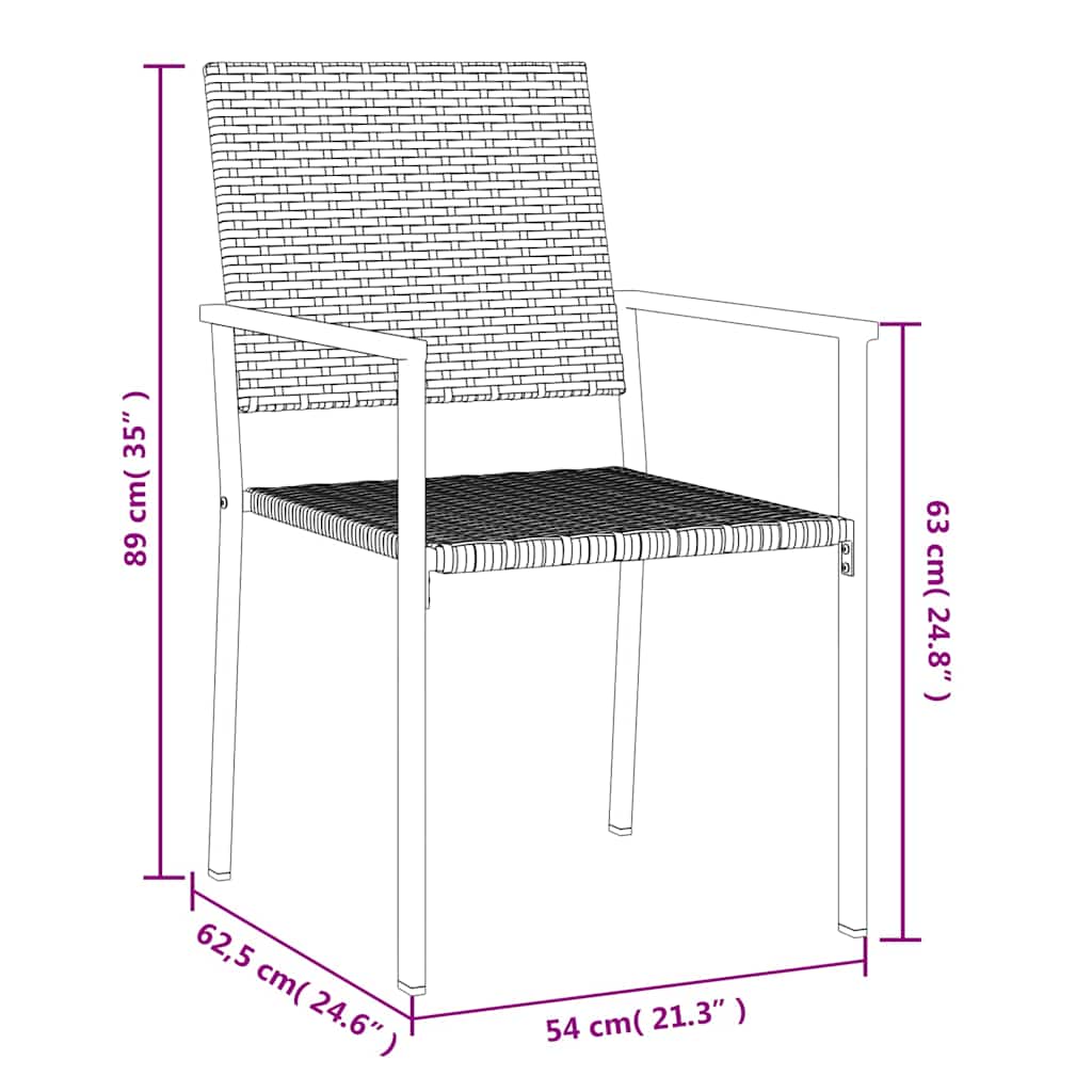 9 Piece Garden Dining Set Poly Rattan and Steel