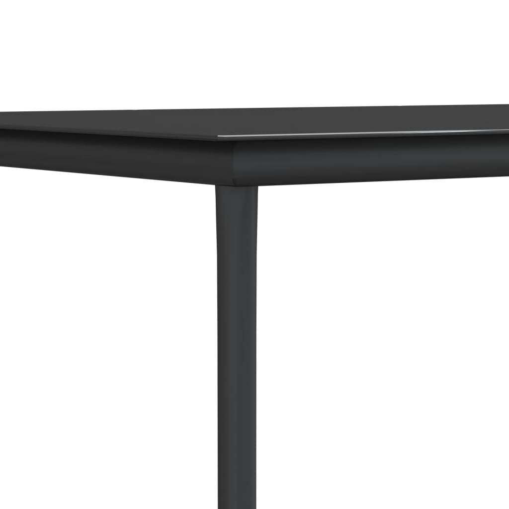 5 Piece Garden Dining Set Black Textilene and Steel