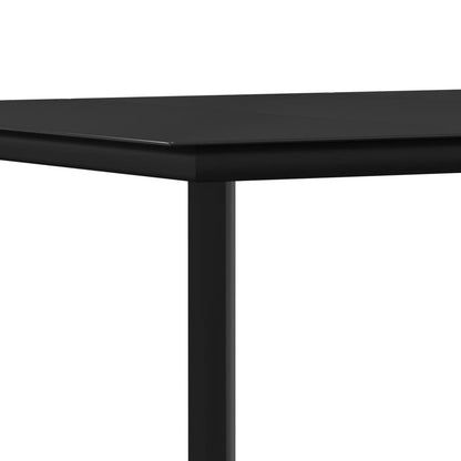 9 Piece Garden Dining Set Black Textilene and Steel