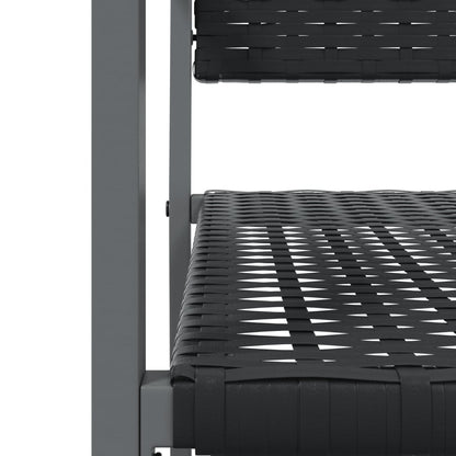 Garden Chair | Set of 6 | Black | PE rattan, powder-coated steel | Medium