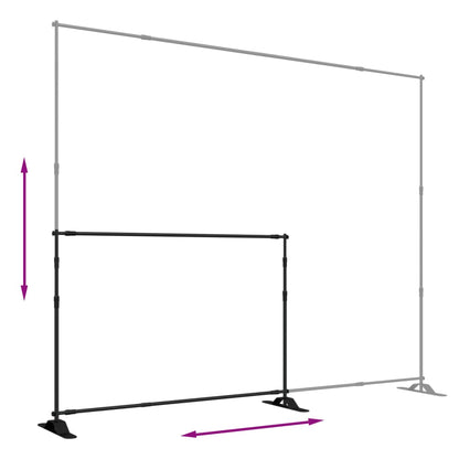 Backdrop Stands 2 pcs Black 305x243 cm Steel