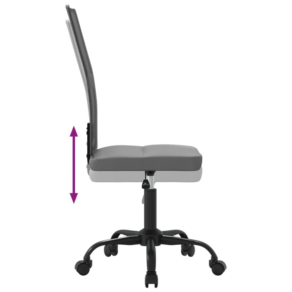 Office Chair Height Adjustable Grey Mesh Fabric